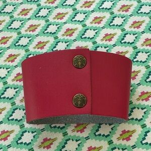 Starbucks Bold Red Leather Coffee Sleeve